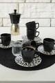 Set cesti de cafea, Keramika, 275KRM1915, Ceramica , Dimensiune ceașcă de cafea: 6 x 6 x 6 cm / 95 ml (6 bucăți), Alb/Negru