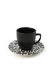 Set cesti de cafea, Keramika, 275KRM1915, Ceramica , Dimensiune ceașcă de cafea: 6 x 6 x 6 cm / 95 ml (6 bucăți), Alb/Negru