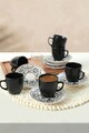 Set cesti de cafea, Keramika, 275KRM1917, Ceramica , Dimensiune ceașcă de cafea: 6 x 6 x 6 cm / 95 ml (6 bucăți), Alb/Negru