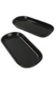 Set platouri servire, Keramika, 275KRM1419, Ceramica , Nu absoarbe apa, Negru