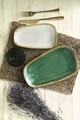 Set platouri servire, Keramika, 275KRM2228, Ceramica , Nu absoarbe apa, Verde