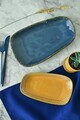 Set platouri servire, Keramika, 275KRM2227, Ceramica , Nu absoarbe apa, Muștar / Albastru