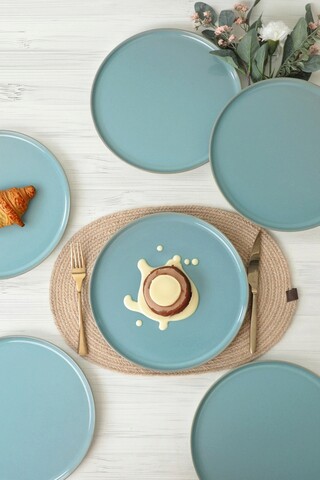Set platouri servire, Keramika, 275KRM1876, Ceramica , Nu absoarbe apa, Turcoaz