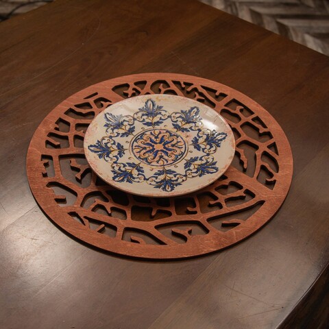 Set suporturi pentru farfurie, Payna, 790PYN1104, Lemn , Produs lucrat manual, Roz