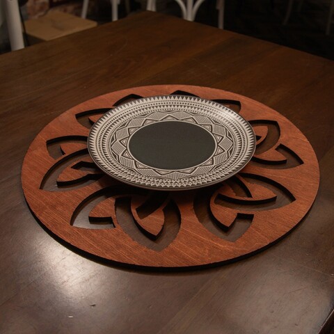 Set suporturi pentru farfurie, Payna, 790PYN1160, Lemn , Produs lucrat manual, Roz