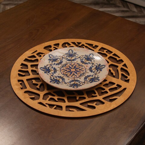 Set suporturi pentru farfurie, Payna, 790PYN1141, Lemn , Produs lucrat manual, Miere