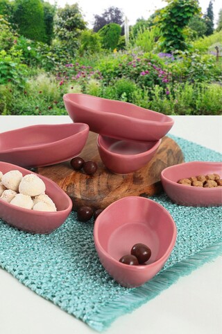 Set boluri pentru aperitive, Keramika, 275KRM1755, Ceramica , 14 cm, 6 piese, Roz prafuit