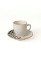 Set cesti de cafea, Keramika, 275KRM1926, Ceramica , 6x6x6 cm, 110 ml, Alb/Negru