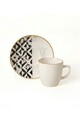 Set cesti de cafea, Keramika, 275KRM1926, Ceramica , 6x6x6 cm, 110 ml, Alb/Negru