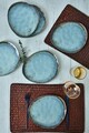 Set platouri servire desert, Keramika, 275KRM2217, Ceramica , Nu absoarbe apa, Turcoaz