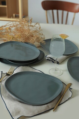 Set platouri servire, Keramika, 275KRM2184, Ceramica , Nu absoarbe apa, Verde deschis