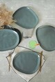 Set platouri servire, Keramika, 275KRM2184, Ceramica , Nu absoarbe apa, Verde deschis