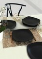 Set platouri servire, Keramika, 275KRM1844, Ceramica , Nu absoarbe apa, Negru