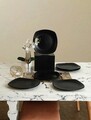 Set platouri servire, Keramika, 275KRM1844, Ceramica , Nu absoarbe apa, Negru