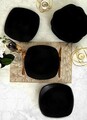 Set platouri servire, Keramika, 275KRM1844, Ceramica , Nu absoarbe apa, Negru