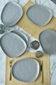 Set platouri servire, Keramika, 275KRM2212, Ceramica , Nu absoarbe apa, Gri Mat