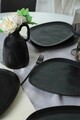 Set platouri servire, Keramika, 275KRM2209, Ceramica , Nu absoarbe apa, Negru mat