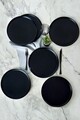 Set platouri servire, Keramika, 275KRM2205, Ceramica , Nu absoarbe apa, Negru mat