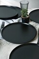 Set platouri servire, Keramika, 275KRM2205, Ceramica , Nu absoarbe apa, Negru mat
