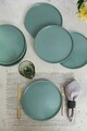 Set platouri servire, Keramika, 275KRM2113, Ceramica , Nu absoarbe apa, Verde