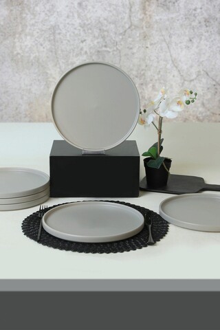 Set platouri servire, Keramika, 275KRM2111, Ceramica , Nu absoarbe apa, Gri Mat