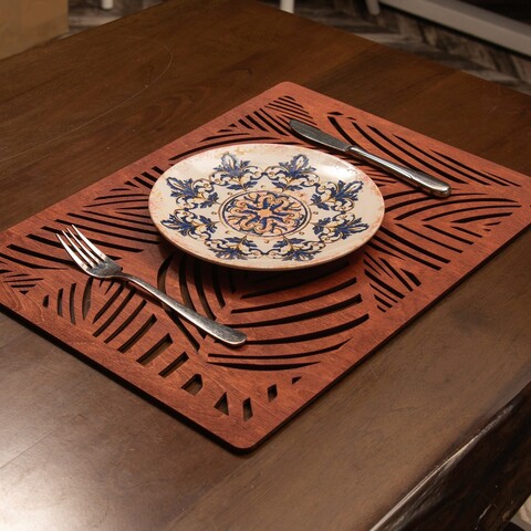 Set suporturi pentru farfurie, Payna, 790PYN1132, Lemn , Produs lucrat manual, Roz