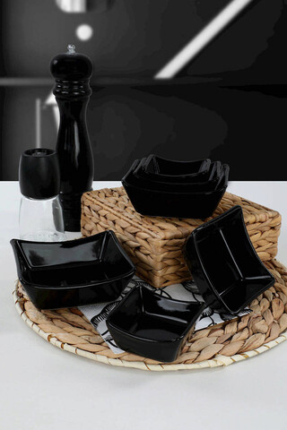 Set boluri pentru sos, Keramika, 275KRM1172, Ceramica , Dimensiune: 12 x 4,7 cm / 325 cc (2 bucăți), Negru
