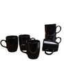Set cani, Keramika, 275KRM1243, Ceramica , Dimensiune: 9 cm / 300 ml (6 bucăți), Negru
