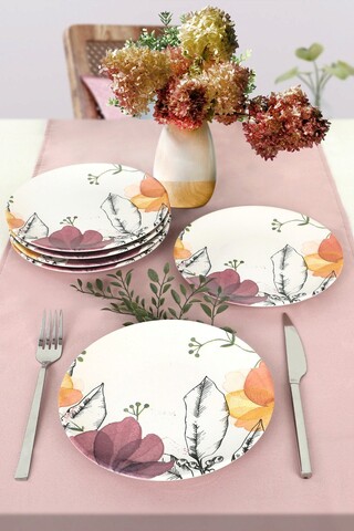 Set platouri servire desert, Keramika, 275KRM2201, Ceramica , Nu absoarbe apa, Alb mat