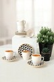 Set cesti de cafea, Keramika, 275KRM1925, Ceramica , 6x6x6 cm, 110 ml, Alb/Negru