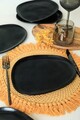 Set platouri servire desert, Keramika, 275KRM2208, Ceramica , Nu absoarbe apa, Negru mat