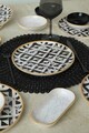 Set de mic dejun, Keramika, 275KRM1962, Ceramica , Nu absoarbe apa, Alb/Negru