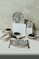 Set de mic dejun, Keramika, 275KRM1962, Ceramica , Nu absoarbe apa, Alb/Negru