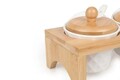 Set recipiente pentru condimente, Hermia, 126MBM1135, Dimensiuni raft: Lățime: 27,5 cm Înălțime: 9,5 cm Adâncime: 7 cm , Nuc/Alb
