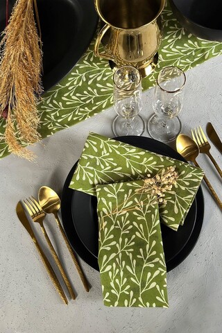 Set de servetele, SX - Kitchen, 626SRT1136, Poliester , Dimensiune: 45 x 45 cm (4 bucăți), Verde