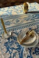 Fata de masa, SX - Kitchen, 626SRT1125, Poliester , Dimensiune: 135 x 200 cm (1 bucată), Albastru/Alb