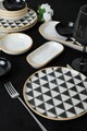 Set de mic dejun, Keramika, 275KRM1958, Ceramica , Nu absoarbe apa, Alb/Negru