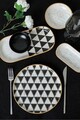Set de mic dejun, Keramika, 275KRM1958, Ceramica , Nu absoarbe apa, Alb/Negru