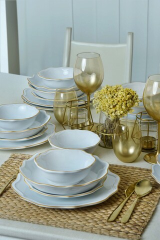 Serviciu de masa, Keramika, 275KRM2222, Ceramica , Nu absoarbe apa, Alb