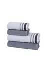 Set 4 prosoape de baie Stripe, Class, 100% bumbac, gri