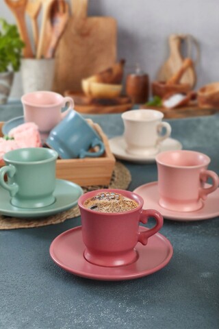 Set cesti de cafea, Keramika, 275KRM1872, Ceramica , Nu absoarbe apa, Multicolor