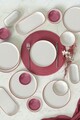 Set de mic dejun, Keramika, 275KRM1965, Ceramica , Nu absoarbe apa, Roz/Alb