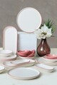Set de mic dejun, Keramika, 275KRM1965, Ceramica , Nu absoarbe apa, Roz/Alb