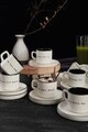 Set pentru ceai, Keramika, 275KRM1870, Ceramica , Nu absoarbe apa, Alb/Negru