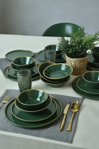 Serviciu de masa, Keramika, 275KRM2221, Ceramica , Nu absoarbe apa, Verde