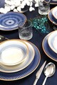 Serviciu de masa, Beros, 973BRS3145, Portelan , Farfurie intinsa 25 cm, Alb/Albastru