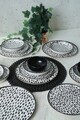 Serviciu de masa, Keramika, 275KRM2118, Ceramica , Nu absoarbe apa, Alb/Negru