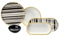 Set de mic dejun, Keramika, 275KRM1960, Ceramica , Nu absoarbe apa, Alb/Negru