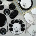 Set de mic dejun, Keramika, 275KRM1701, Ceramica , Nu absoarbe apa, Alb/Negru