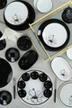 Set de mic dejun, Keramika, 275KRM1701, Ceramica , Nu absoarbe apa, Alb/Negru